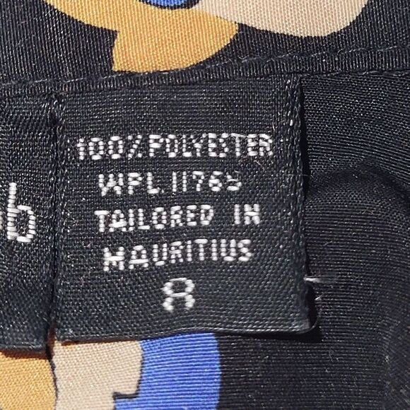 James Kenrob by Dalton Size 8 Black Floral Print Blouse Collar Button-up Cuffs - Picture 10 of 10